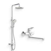 Душевой комплект Смеситель AM.PM F85A90000 + Стойка Like Душевой комплект Смеситель AM.PM F85A90000 + Стойка Like