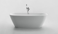 Акриловая ванна BelBagno BB72-1500 150x75 см, отдельностоящая, белая, овальная, с каркасом, со сливом-переливом