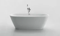 Акриловая ванна BelBagno BB72-1500 150x75 см, отдельностоящая, белая, овальная, с каркасом, со сливом-переливом