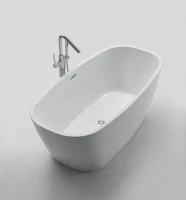 Акриловая ванна BelBagno BB72-1500 150x75 см, отдельностоящая, белая, овальная, с каркасом, со сливом-переливом
