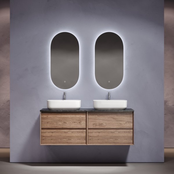 Мебель для ванной комнаты Sancos Marmi 2.0 140 дуб чарльстон, столешница черный мрамор TT140A1X, раковина CN5043