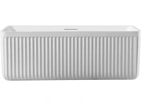 Ванна из искусственного камня AltroBagno Cinzia 090106 170x75 см, отдельностоящая, матовая белая, на ножках, с донным клапаном, с подголовником