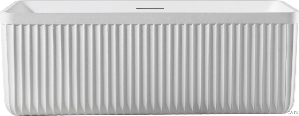 Ванна из искусственного камня AltroBagno Cinzia 090106 170x75 см, отдельностоящая, матовая белая, на ножках, с донным клапаном, с подголовником