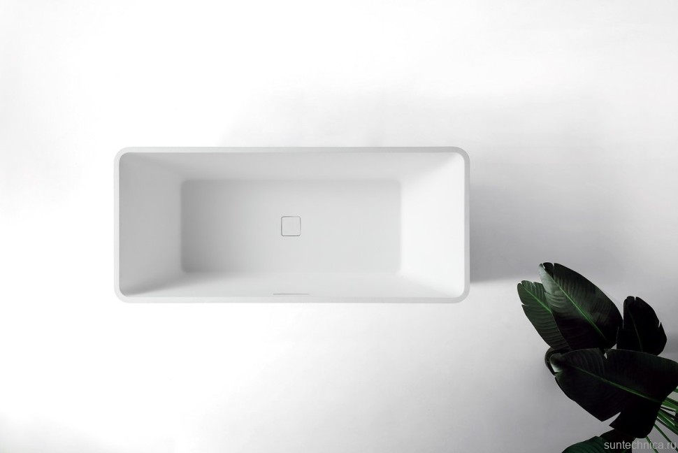 Ванна из искусственного камня AltroBagno Cinzia 090106 170x75 см, отдельностоящая, матовая белая, на ножках, с донным клапаном, с подголовником