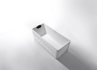 Ванна из искусственного камня AltroBagno Cinzia 090106 170x75 см, отдельностоящая, матовая белая, на ножках, с донным клапаном, с подголовником