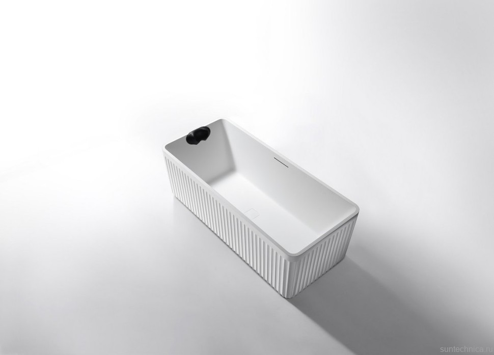 Ванна из искусственного камня AltroBagno Cinzia 090106 170x75 см, отдельностоящая, матовая белая, на ножках, с донным клапаном, с подголовником