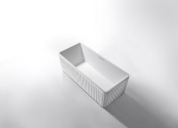 Ванна из искусственного камня AltroBagno Cinzia 090106 170x75 см, отдельностоящая, матовая белая, на ножках, с донным клапаном, с подголовником