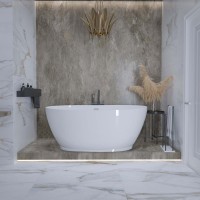 Акриловая ванна Grossman Classic GR-2603 170x80 см, отдельностоящая, белая, овальная, с донным клапаном