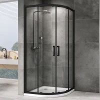 Душевой уголок Abber Schwarzer Diamant AG01080B 80x80, профиль черный, стекло прозрачное