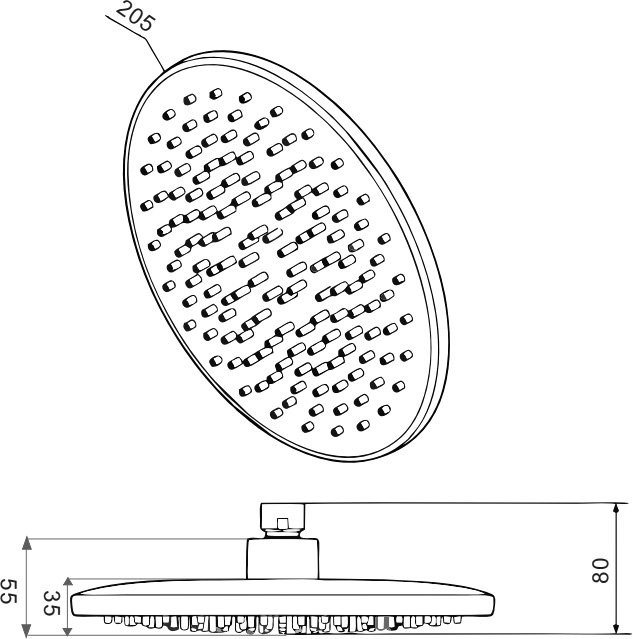 Верхний душ D-lin D61065-1 хром
