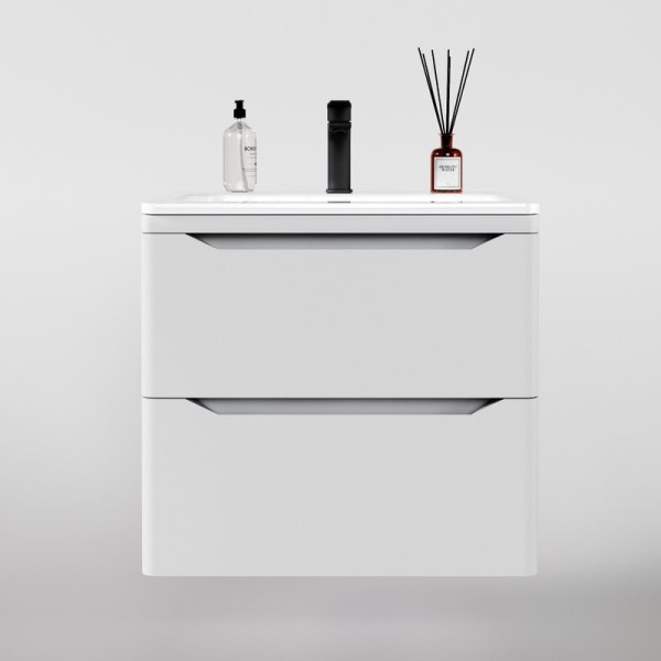 Тумба под раковину Style Line Марелла 60 подвесная, антискрейтч, белая матовая