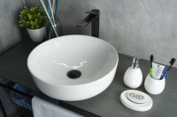 Накладная раковина GID Esfera D1315 42 глянцевая белая, круглая, фаянс