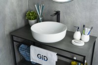 Накладная раковина GID Esfera D1315 42 глянцевая белая, круглая, фаянс