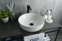 Накладная раковина GID Esfera D1315 42 глянцевая белая, круглая, фаянс