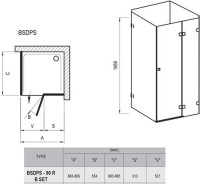 Душевой уголок Ravak Brilliant BSDSP + B SET R Transparent