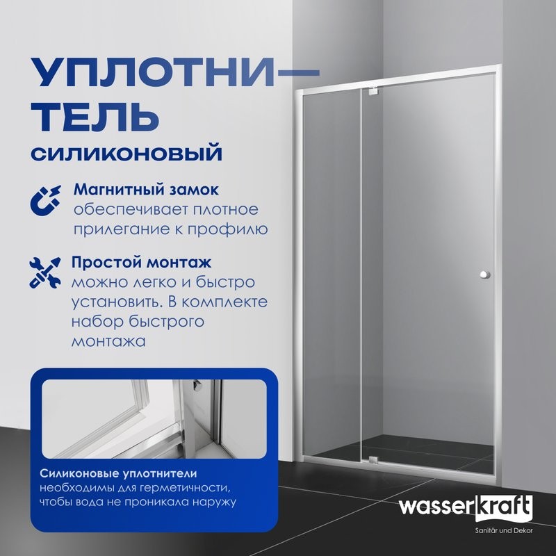 Душевая дверь в нишу Wasserkraft Aula 11P13 110 см