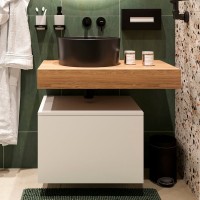 Столешница STWORKI Ольборг 80 дуб французский, без отверстий, с тумбой 50