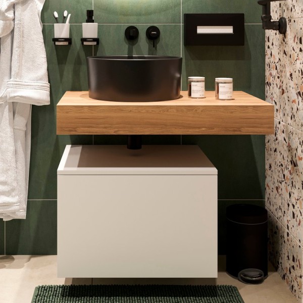 Столешница STWORKI Ольборг 80 дуб французский, без отверстий, с тумбой 50