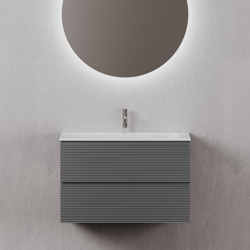 Тумба с раковиной Sancos Folk 80 grey soft