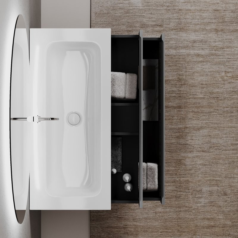 Тумба с раковиной Sancos Folk 80 grey soft