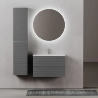 Тумба с раковиной Sancos Folk 80 grey soft
