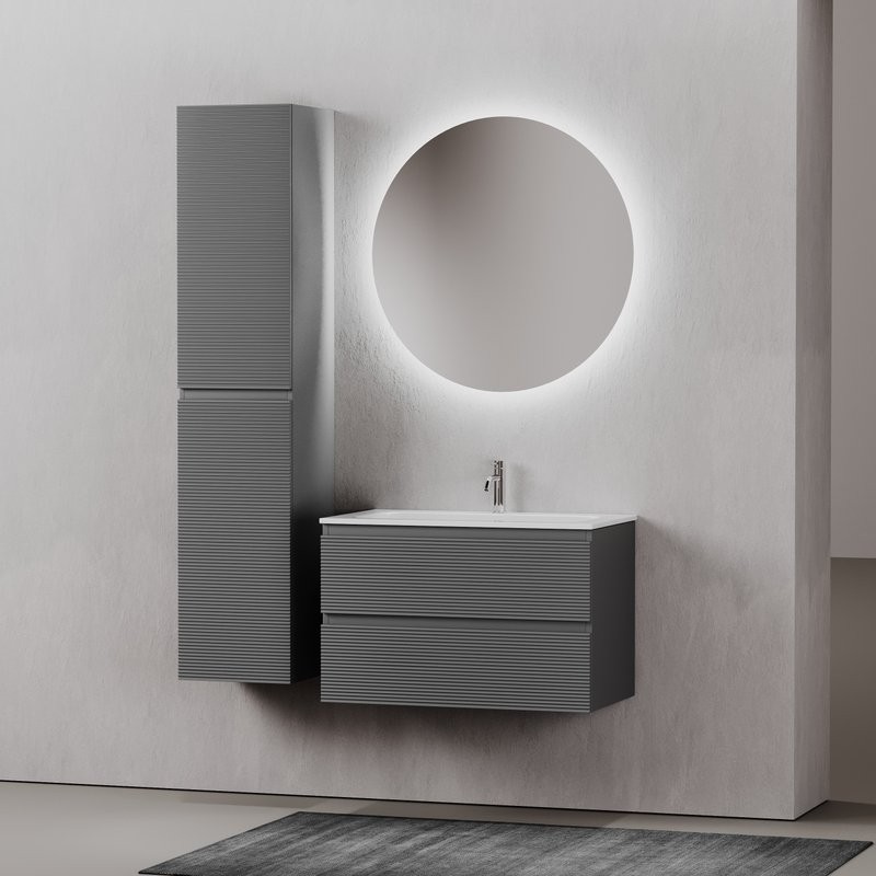 Тумба с раковиной Sancos Folk 80 grey soft