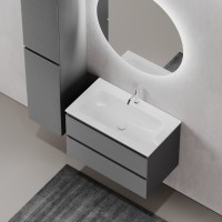 Тумба с раковиной Sancos Folk 80 grey soft