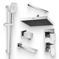 Душевой комплект Смеситель Wasserkraft Aller 10671 С ВНУТРЕННЕЙ ЧАСТЬЮ + Гарнитур A145 + Подключение A089 + Душ A028 + Кронштейн A090 + Излив A091 для ванны