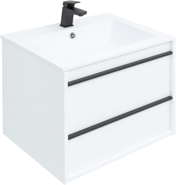 Тумба под раковину Aquanet Lino 60 белый матовый