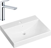 Комплект Раковина Lavinia Boho Bathroom Sink 33311012 + Смеситель Wellsee ICON! for life 182301000 хром