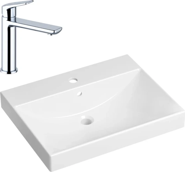 Комплект Раковина Lavinia Boho Bathroom Sink 33311012 + Смеситель Wellsee ICON! for life 182301000 хром