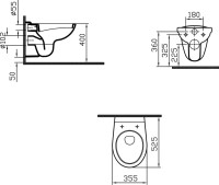 Комплект Унитаз подвесной Norm Fit + Крышка VitrA Norm 84-003-749 с микролифтом + Инсталляция V-Fix Core 732-5800-01 с кнопкой смыва Root R 740-2211 черной матовой