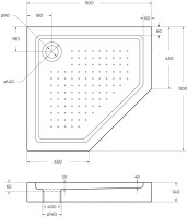 Поддон для душа BelBagno TRAY-BB-P-90-15-W
