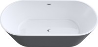 Акриловая ванна Art&Max AM-520-1695-795 170x80 см, отдельностоящая, белая, овальная, с каркасом, со сливом-переливом