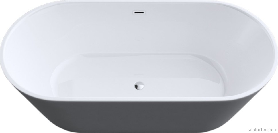 Акриловая ванна Art&Max AM-520-1695-795 170x80 см, отдельностоящая, белая, овальная, с каркасом, со сливом-переливом