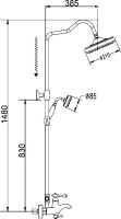 Душевая стойка Rose R0136 хром