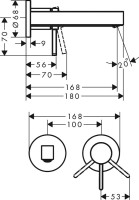 Смеситель для раковины Hansgrohe Finoris 76051000 С ВНУТРЕННЕЙ ЧАСТЬЮ хром