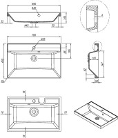 Тумба с раковиной СаНта Юпитер 70 напольная, 2 ящика, белый глянец