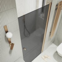 Душевая дверь в нишу Maybahglass MGD-801-2 60 см, профиль бронза, стекло графит матовое