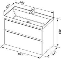 Мебель для ванной комнаты Aquanet Гласс 90