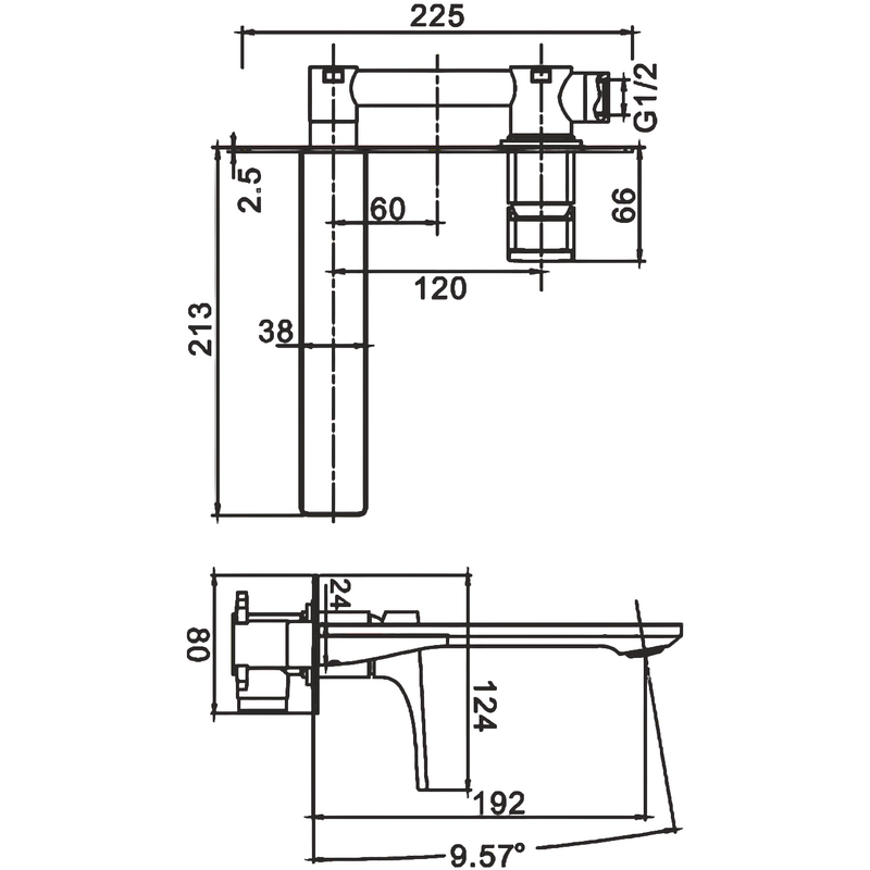 Смеситель для раковины BELZ B14709 С ВНУТРЕННЕЙ ЧАСТЬЮ, хром