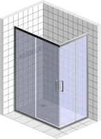 Душевой уголок Kubele DE019 RC-CLN-BLMT 120х90 см, профиль матовый черный