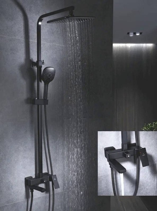 Душевая стойка Rose R2836H черная