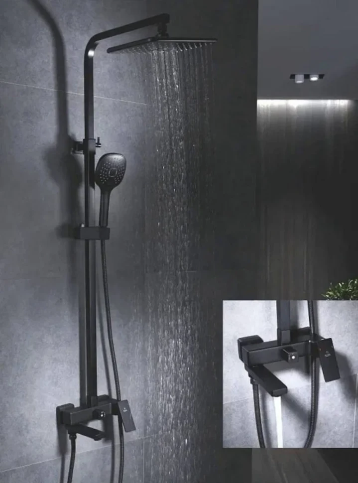 Душевая стойка Rose R2836H черная