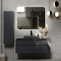 Мебель для ванной комнаты Raval Decent 100 антрацит, раковина 3050-112