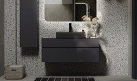 Мебель для ванной комнаты Raval Decent 100 антрацит, раковина 3050-112