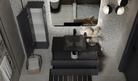 Мебель для ванной комнаты Raval Decent 100 антрацит, раковина 3050-112