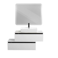 Мебель для ванной комнаты Cezares Slider 100 подвесная, 2 ящика, со столешницей bianco opaco
