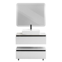 Мебель для ванной комнаты Cezares Slider 100 подвесная, 2 ящика, со столешницей bianco opaco