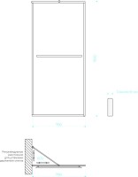 Душевая перегородка Maybahglass MGD-869-6 79 см, профиль черный, стекло сатин